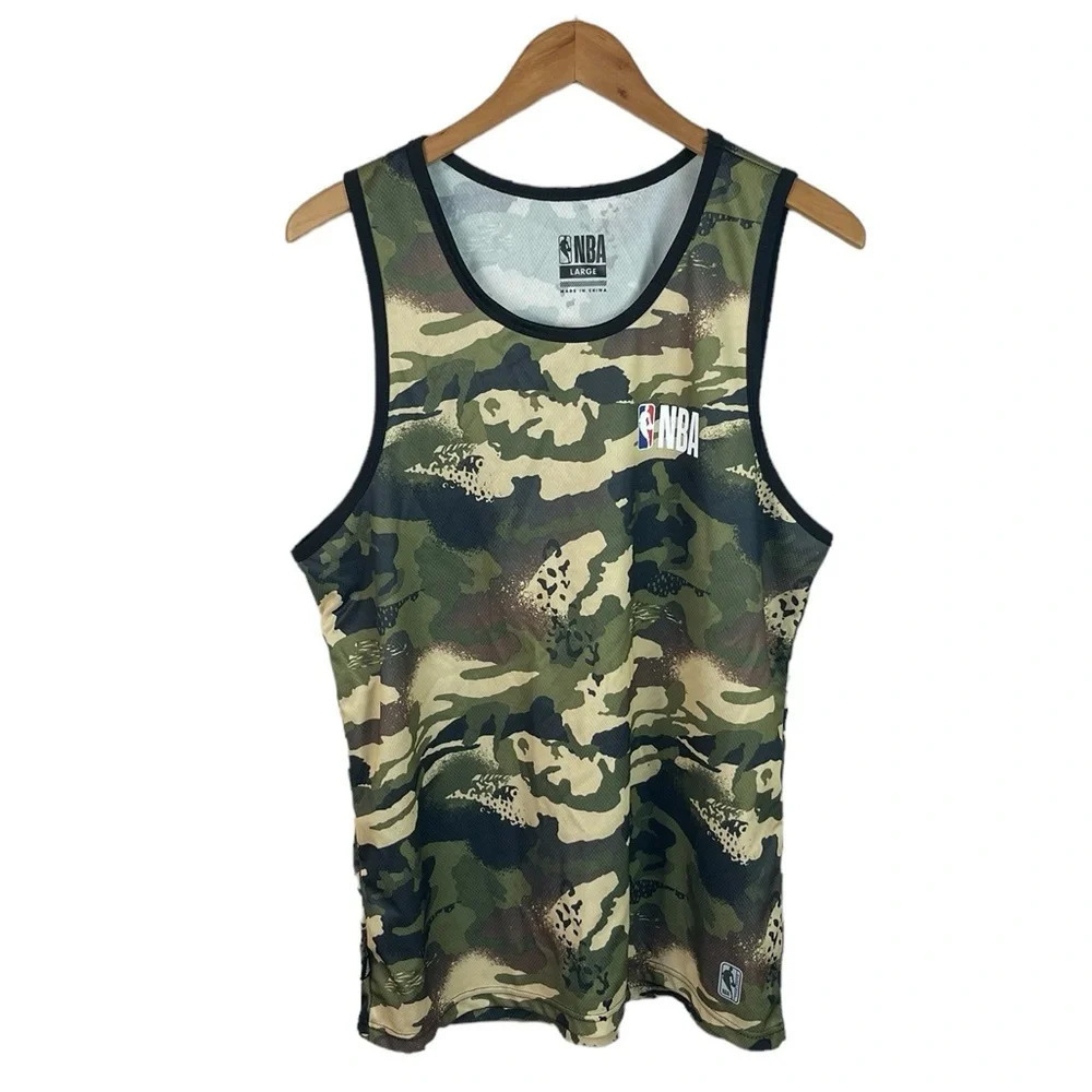TS19 Mens NBA Basketball Athletic Military Camo Camouflage Gym Tank Top L